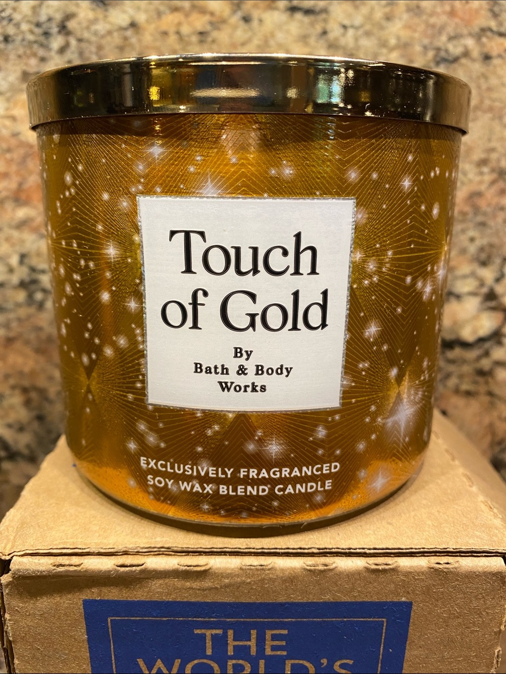 “TOUCH OF GOLD” 3-Wick Scented Candle by B&BW / WB, 14.5 oz / 411 g, NWT